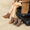 imagehash bubbie Womens Waterproof Ankle Boots Non Slip Combat Boots Black Fuzzy Winter Boots White Lace up Snow Boots for women Fall Boots with ZipperBrown