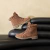 imagehash bubbie Womens Waterproof Ankle Boots Non Slip Combat Boots Black Fuzzy Winter Boots White Lace up Snow Boots for women Fall Boots with ZipperBrown
