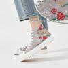 imageTUOPIN Womens High Top Canvas Sneakers  White and Black Fashion Embroidery Casual Walking Shoes for Women Comfortable Breathable LaceUp Tennis ShoesGrey