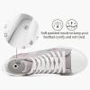 imageTUOPIN Womens High Top Canvas Sneakers  White and Black Fashion Embroidery Casual Walking Shoes for Women Comfortable Breathable LaceUp Tennis ShoesGrey