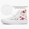 imageTUOPIN Womens High Top Canvas Sneakers  White and Black Fashion Embroidery Casual Walking Shoes for Women Comfortable Breathable LaceUp Tennis ShoesWhite