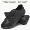 imageTUOPIN Womens Low Top Tennis Shoes Black Synthetic Leather ShoesClassic LaceUp Denim Canvas Sneakers for Casual WalkingBlack