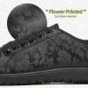 imageTUOPIN Womens Low Top Tennis Shoes Black Synthetic Leather ShoesClassic LaceUp Denim Canvas Sneakers for Casual WalkingBlack