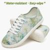 imageTUOPIN Womens Low Top Tennis Shoes Black Synthetic Leather ShoesClassic LaceUp Denim Canvas Sneakers for Casual WalkingGreen