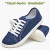 imageTUOPIN Womens Low Top Tennis Shoes Black Synthetic Leather ShoesClassic LaceUp Denim Canvas Sneakers for Casual WalkingNavy