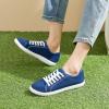 imageTUOPIN Womens Low Top Tennis Shoes Black Synthetic Leather ShoesClassic LaceUp Denim Canvas Sneakers for Casual WalkingNavy