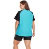 imageTUOPIN Womens Plus Size 2 Piece Swimsuits Short Sleeve Rash Guard UPF 50 with Boyshort Bottoms Swim Shirt ampamp Swim Shorts Set