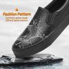 imageTUOPIN Womens Synthetic Leather Slip On ShoesPadded Collar Slip on Sneakers for WomenCasual Loafers Walking ShoesFull Black