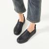 imageTUOPIN Womens Synthetic Leather Slip On ShoesPadded Collar Slip on Sneakers for WomenCasual Loafers Walking ShoesFull Black