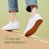 imageTUOPIN Womens Tennis Shoes White PU Leather Platform Sneakers Comfortable LaceUp Walking Shoes Fashion Chunky Athletic Sneakers for WomenWhite