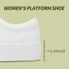 imageTUOPIN Womens Tennis Shoes White PU Leather Platform Sneakers Comfortable LaceUp Walking Shoes Fashion Chunky Athletic Sneakers for WomenWhite