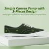 imageTUOPIN Womens White Canvas Sneakers Low Top Laceup Canvas Shoes Lightweight Casual Tennis ShoesBlack