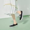 imageTUOPIN Womens White Canvas Sneakers Low Top Laceup Canvas Shoes Lightweight Casual Tennis ShoesBlack