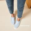 imageTUOPIN Womens White Canvas Sneakers Low Top Laceup Canvas Shoes Lightweight Casual Tennis ShoesBlue