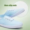 imageTUOPIN Womens White Canvas Sneakers Low Top Laceup Canvas Shoes Lightweight Casual Tennis ShoesBlue