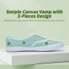 imageTUOPIN Womens White Canvas Sneakers Low Top Laceup Canvas Shoes Lightweight Casual Tennis ShoesBlue