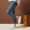 imageTUOPIN Womens White Canvas Sneakers Low Top Laceup Canvas Shoes Lightweight Casual Tennis ShoesBlue