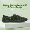 imageTUOPIN Womens White Canvas Sneakers Low Top Laceup Canvas Shoes Lightweight Casual Tennis ShoesFull Black