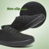 imageTUOPIN Womens White Canvas Sneakers Low Top Laceup Canvas Shoes Lightweight Casual Tennis ShoesFull Black