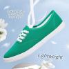 imageTUOPIN Womens White Canvas Sneakers Low Top Laceup Canvas Shoes Lightweight Casual Tennis ShoesGreen