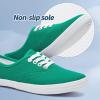 imageTUOPIN Womens White Canvas Sneakers Low Top Laceup Canvas Shoes Lightweight Casual Tennis ShoesGreen