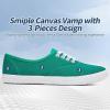imageTUOPIN Womens White Canvas Sneakers Low Top Laceup Canvas Shoes Lightweight Casual Tennis ShoesGreen