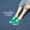 imageTUOPIN Womens White Canvas Sneakers Low Top Laceup Canvas Shoes Lightweight Casual Tennis ShoesGreen