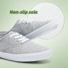 imageTUOPIN Womens White Canvas Sneakers Low Top Laceup Canvas Shoes Lightweight Casual Tennis ShoesGrey
