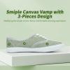 imageTUOPIN Womens White Canvas Sneakers Low Top Laceup Canvas Shoes Lightweight Casual Tennis ShoesGrey