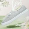 imageTUOPIN Womens White Canvas Sneakers Low Top Laceup Canvas Shoes Lightweight Casual Tennis ShoesGrey