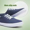 imageTUOPIN Womens White Canvas Sneakers Low Top Laceup Canvas Shoes Lightweight Casual Tennis ShoesNavy