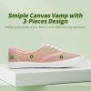 imageTUOPIN Womens White Canvas Sneakers Low Top Laceup Canvas Shoes Lightweight Casual Tennis ShoesPink