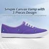 imageTUOPIN Womens White Canvas Sneakers Low Top Laceup Canvas Shoes Lightweight Casual Tennis ShoesPurple