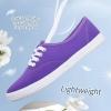 imageTUOPIN Womens White Canvas Sneakers Low Top Laceup Canvas Shoes Lightweight Casual Tennis ShoesPurple