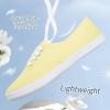 imageTUOPIN Womens White Canvas Sneakers Low Top Laceup Canvas Shoes Lightweight Casual Tennis ShoesYellow