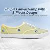 imageTUOPIN Womens White Canvas Sneakers Low Top Laceup Canvas Shoes Lightweight Casual Tennis ShoesYellow