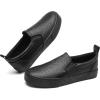 imageTUOPIN Womens Synthetic Leather Slip On ShoesPadded Collar Slip on Sneakers for WomenCasual Loafers Walking ShoesFull Black