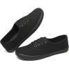 imageTUOPIN Womens White Canvas Sneakers Low Top Laceup Canvas Shoes Lightweight Casual Tennis ShoesFull Black