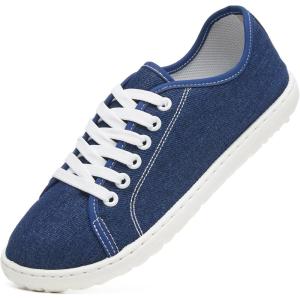 imageTUOPIN Womens Low Top Tennis Shoes Black Synthetic Leather ShoesClassic LaceUp Denim Canvas Sneakers for Casual WalkingNavy