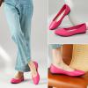 imageHash Bubbie Womens Flats Shoes Ballet Flats Dress Shoes Comfortable PU Leather Slip on Shoes for WomenRose Red