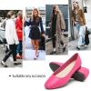 imageHash Bubbie Womens Flats Shoes Ballet Flats Dress Shoes Comfortable PU Leather Slip on Shoes for WomenRose Red