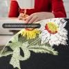 imageWomens Slip on Shoes Canvas Sneakers Loafers Non Slip Shoes Low Top Casual ShoesBlack Embroidery Flower