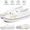 imageWomens Slip on Shoes Canvas Sneakers Loafers Non Slip Shoes Low Top Casual ShoesWhite Embroidery