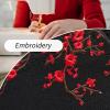 imagehash bubbie White Sneakers for Women Low Top Canvas Shoes Womens Canvas Sneakers Womens Fashion Sneakers Slip on Casual Tennis ShoesFull Black Embroidery