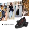 imagehash bubbie White Sneakers for Women Low Top Canvas Shoes Womens Canvas Sneakers Womens Fashion Sneakers Slip on Casual Tennis ShoesFull Black Embroidery