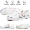 imagehash bubbie White Sneakers for Women Low Top Canvas Shoes Womens Canvas Sneakers Womens Fashion Sneakers Slip on Casual Tennis ShoesWhite Embroidery Flower
