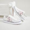 imagehash bubbie White Sneakers for Women Low Top Canvas Shoes Womens Canvas Sneakers Womens Fashion Sneakers Slip on Casual Tennis ShoesWhite Embroidery Flower
