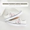imagehash bubbie White Sneakers for Women Low Top Canvas Shoes Womens Canvas Sneakers Womens Fashion Sneakers Slip on Casual Tennis ShoesWhite Embroidery Flower