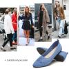 imagehash bubbie Womens Flats Shoes Women Comfortable Dress Shoes Black Pointed Toe Flats Ballet Mesh Knit Flat Dressy Slip on Business Casual Shoes for WomenLight Blue