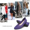 imagehash bubbie Womens Flats Shoes Women Comfortable Dress Shoes Black Pointed Toe Flats Ballet Mesh Knit Flat Dressy Slip on Business Casual Shoes for WomenDark Purple